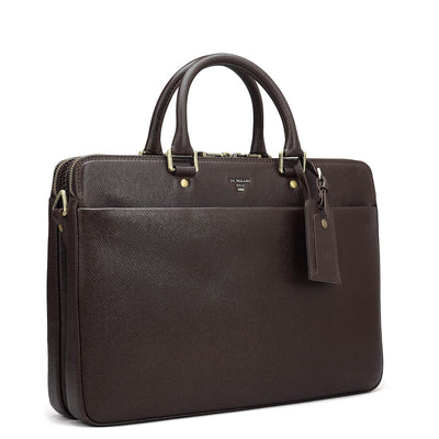 Franzy Leather Laptop Bag - Chocolate