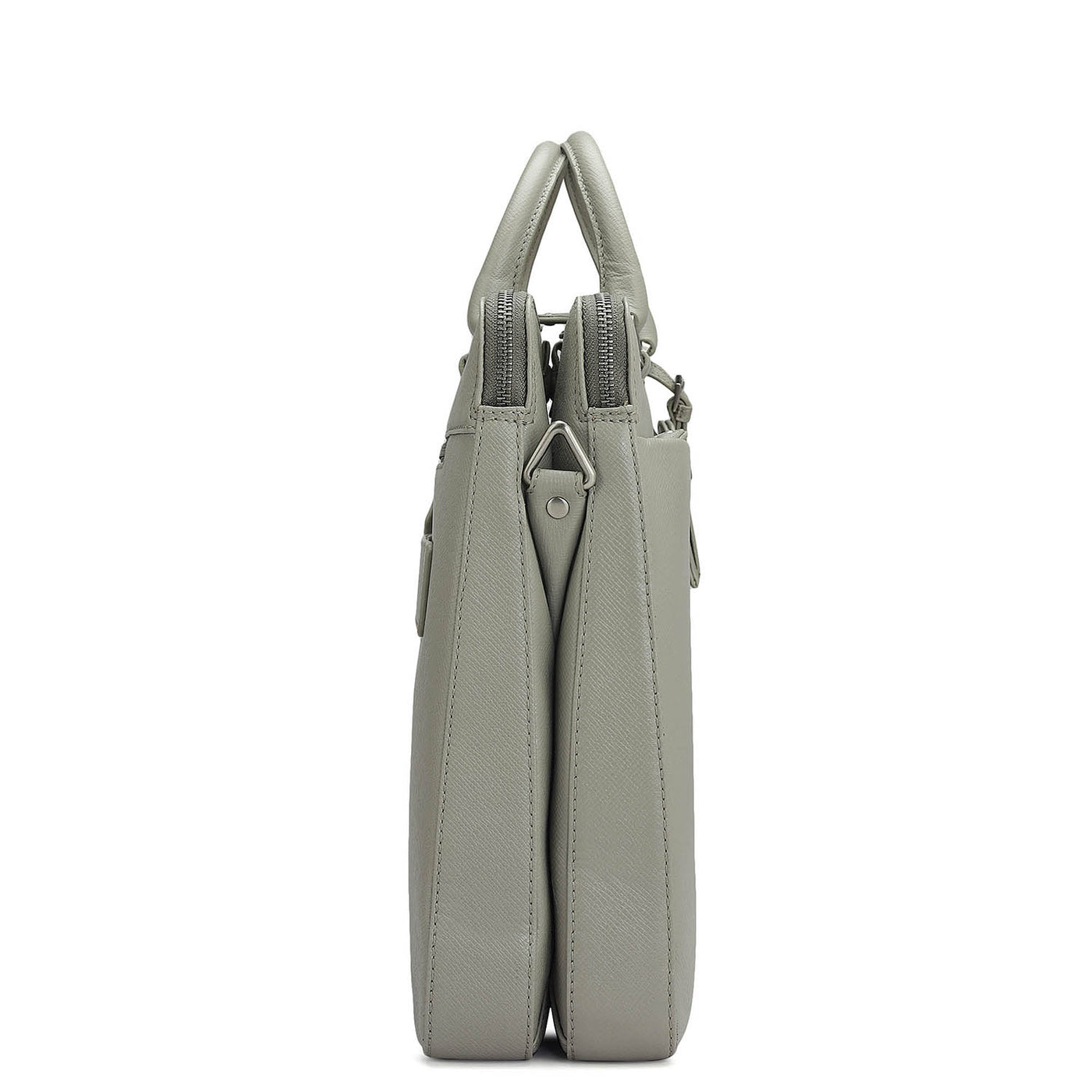 Franzy Leather Laptop Bag - Stone Grey