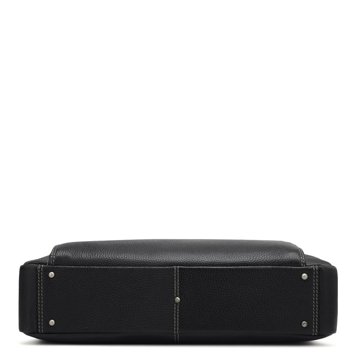 Wax Leather Laptop Bag - Black