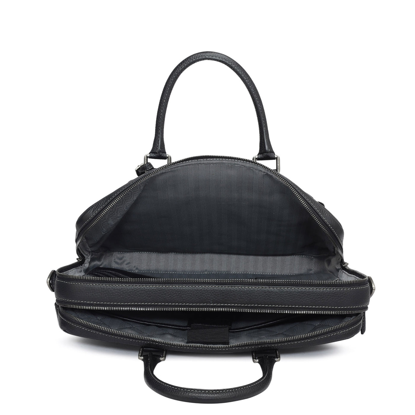 Wax Leather Laptop Bag - Black