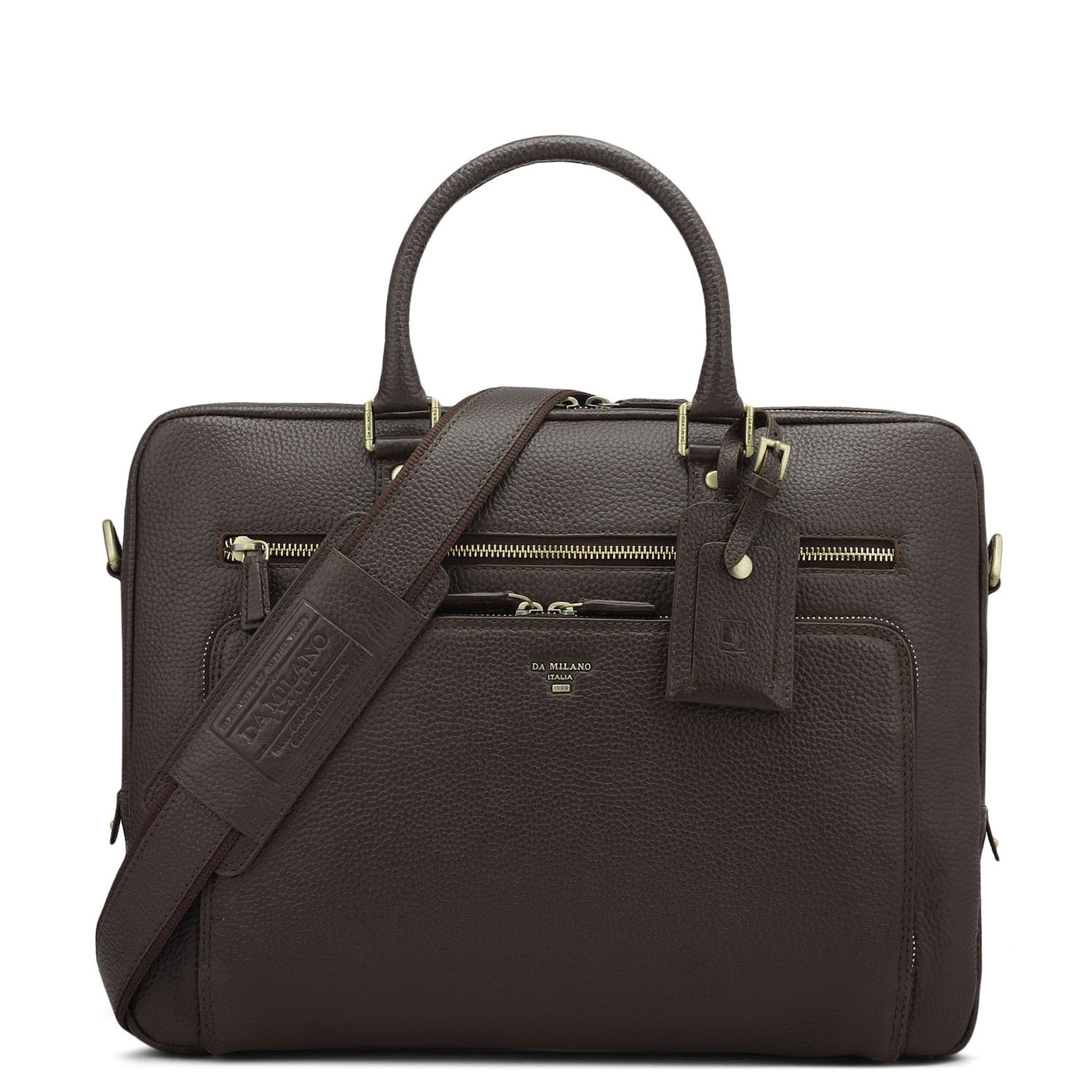 Wax Leather Laptop Bag - Chocolate