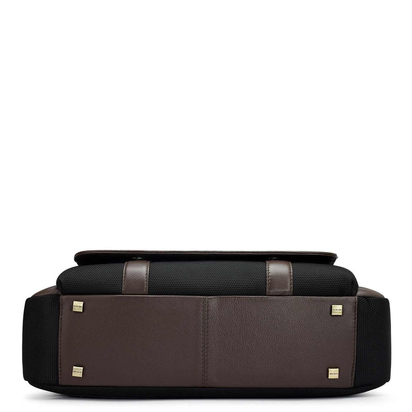 Canvas Wax Leather Laptop Bag - Black & Chocolate