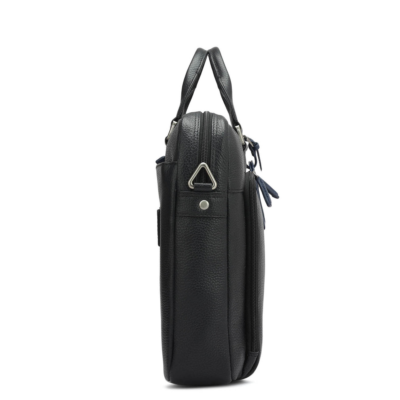 Wax Leather Laptop Bag - Black