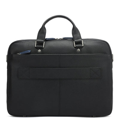 Wax Leather Laptop Bag - Black