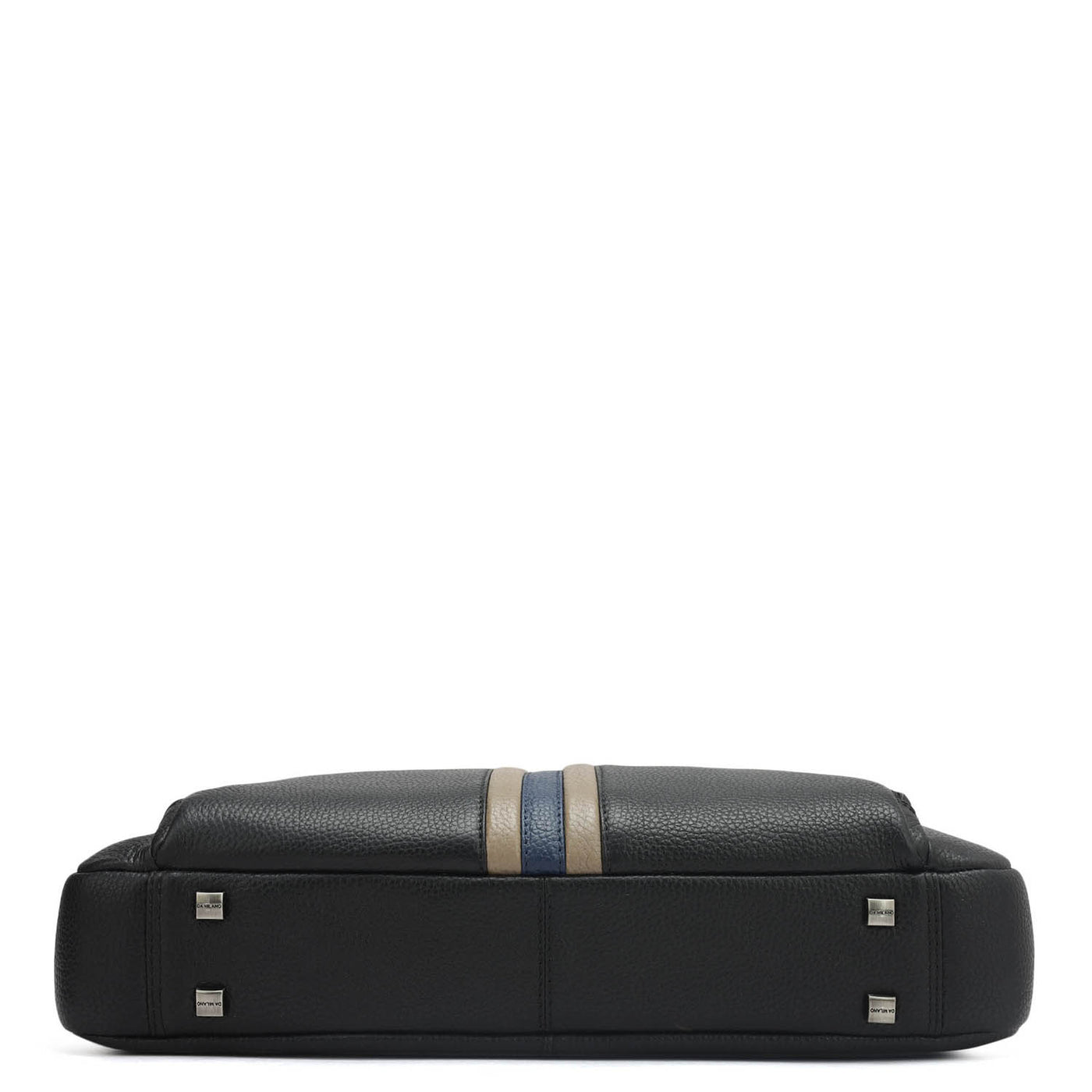 Wax Leather Laptop Bag - Black