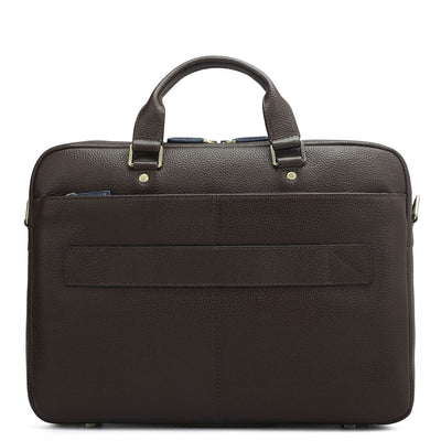 Wax Leather Laptop Bag - Chocolate