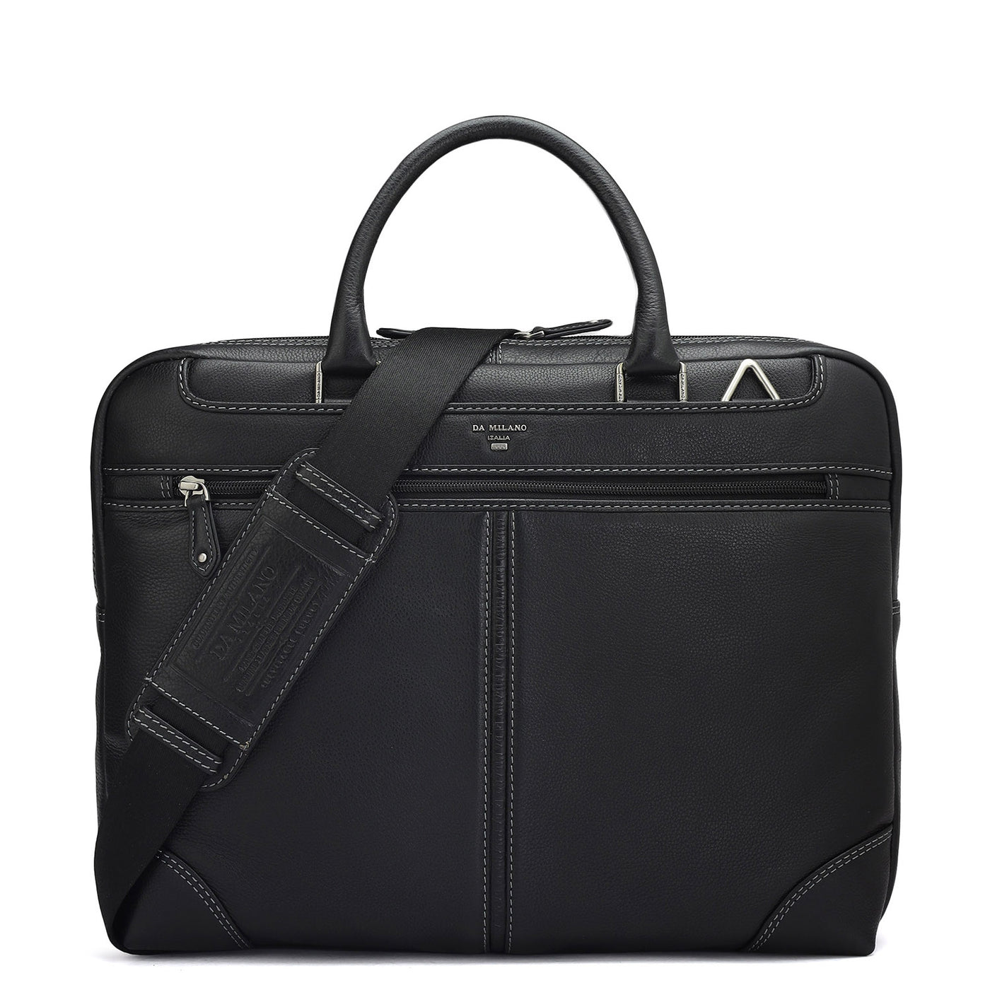 Vianna Leather Laptop Bag - Black