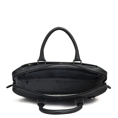 Vianna Leather Laptop Bag - Black