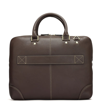 Vianna Leather Laptop Bag - Chocolate