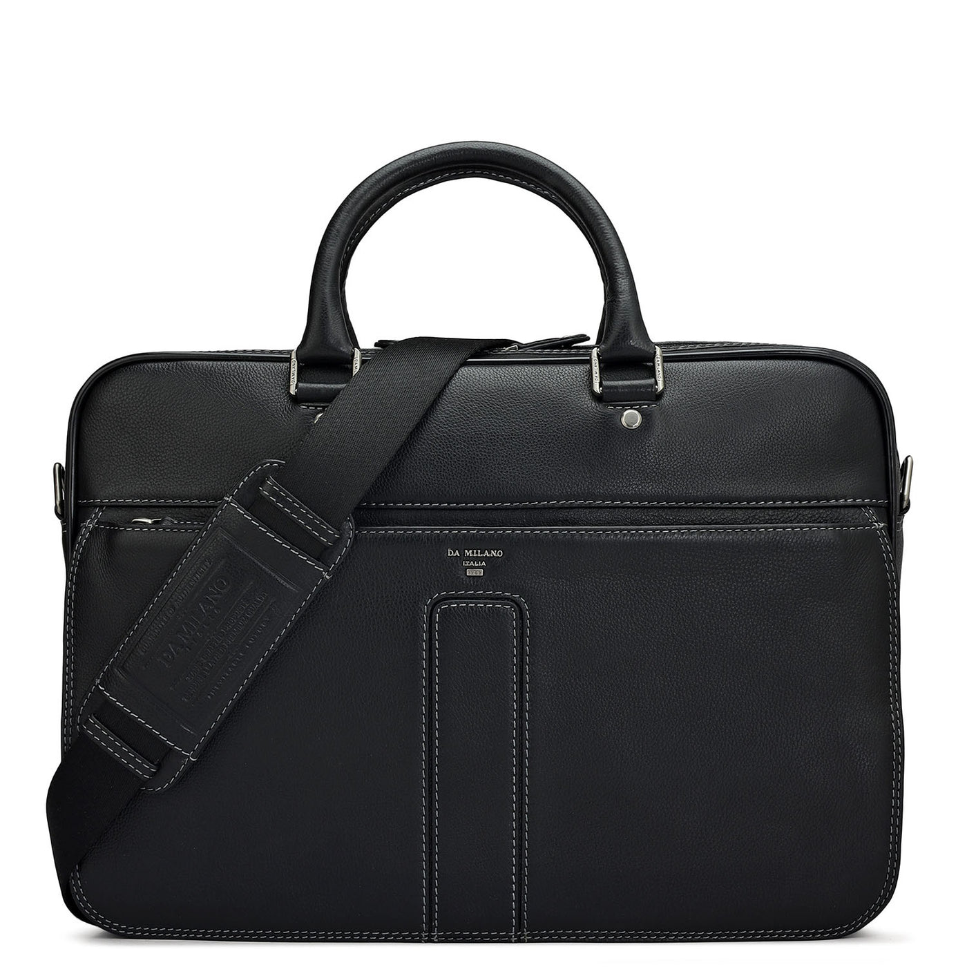 Vianna Leather Laptop Bag - Black