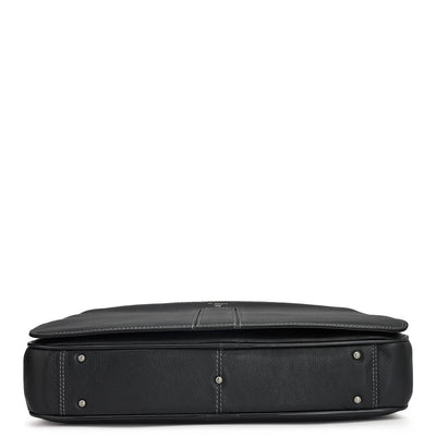 Vianna Leather Laptop Bag - Black