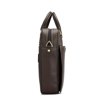 Vianna Leather Laptop Bag - Chocolate