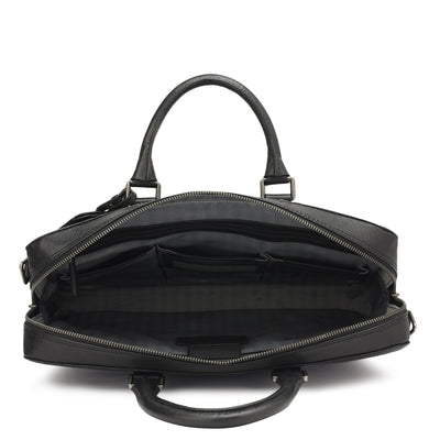 Monogram Franzy Leather Laptop Bag - Black