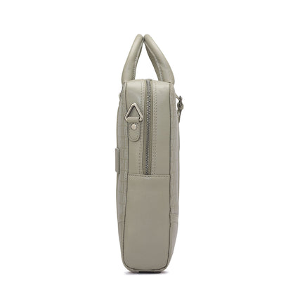 Monogram Franzy Leather Laptop Bag - Stone Grey