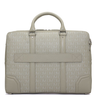 Monogram Franzy Leather Laptop Bag - Stone Grey