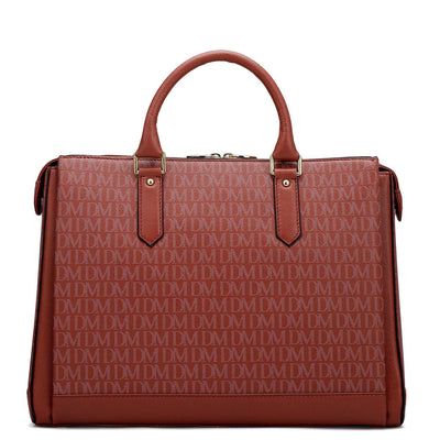 Monogram Franzy Leather Laptop Bag - Brick