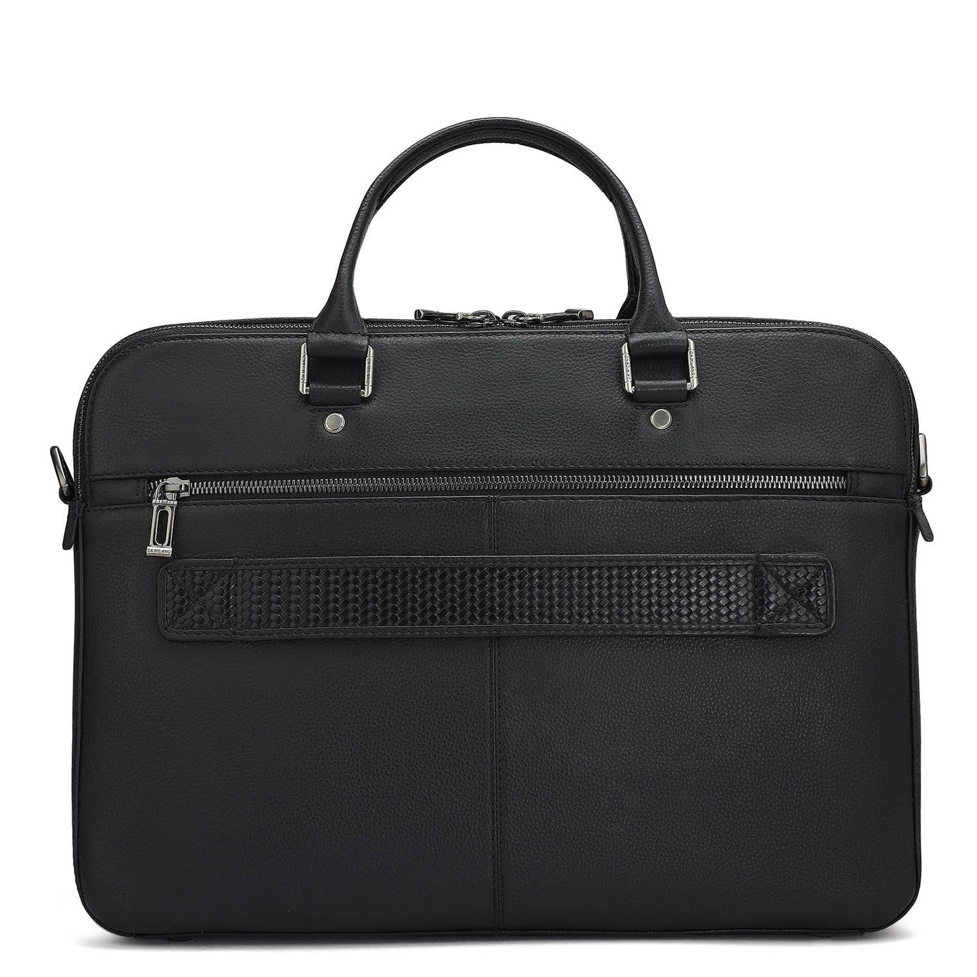 Mat Emboss Vianna Leather Laptop Bag - Black