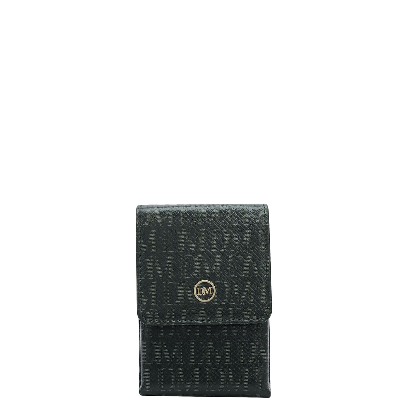 Monogram Leather Cigarette Case - Petrol Green