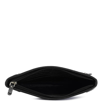 Small Croco Leather Clutch - Black