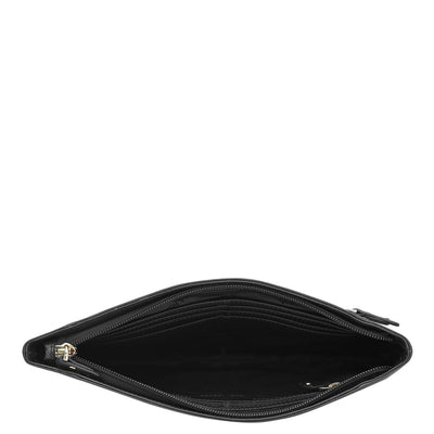 Small Monogram Leather Clutch - Black