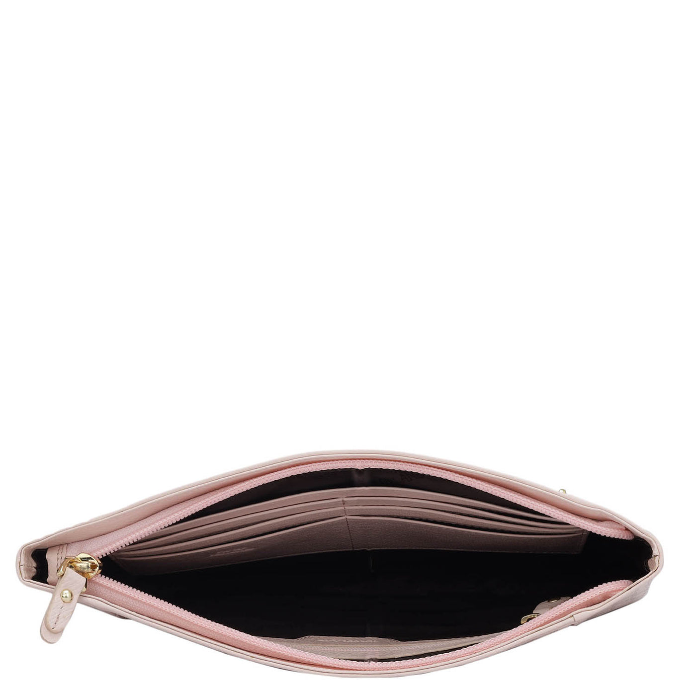 Small Monogram Leather Clutch - Blush