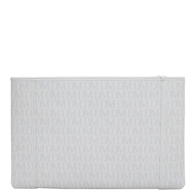 Small Monogram Leather Clutch - White