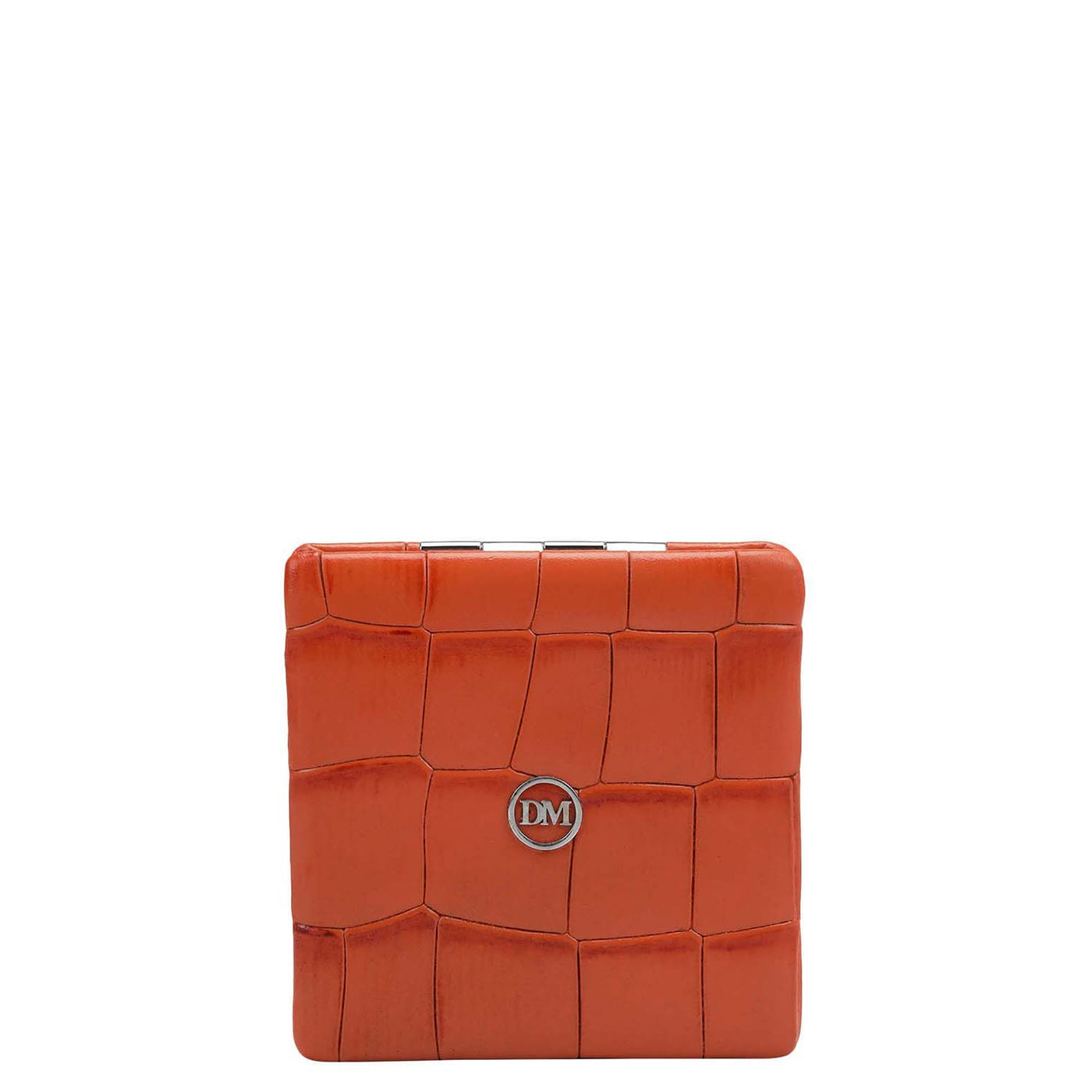 Croco Leather Leather Mirror - Pumpkin