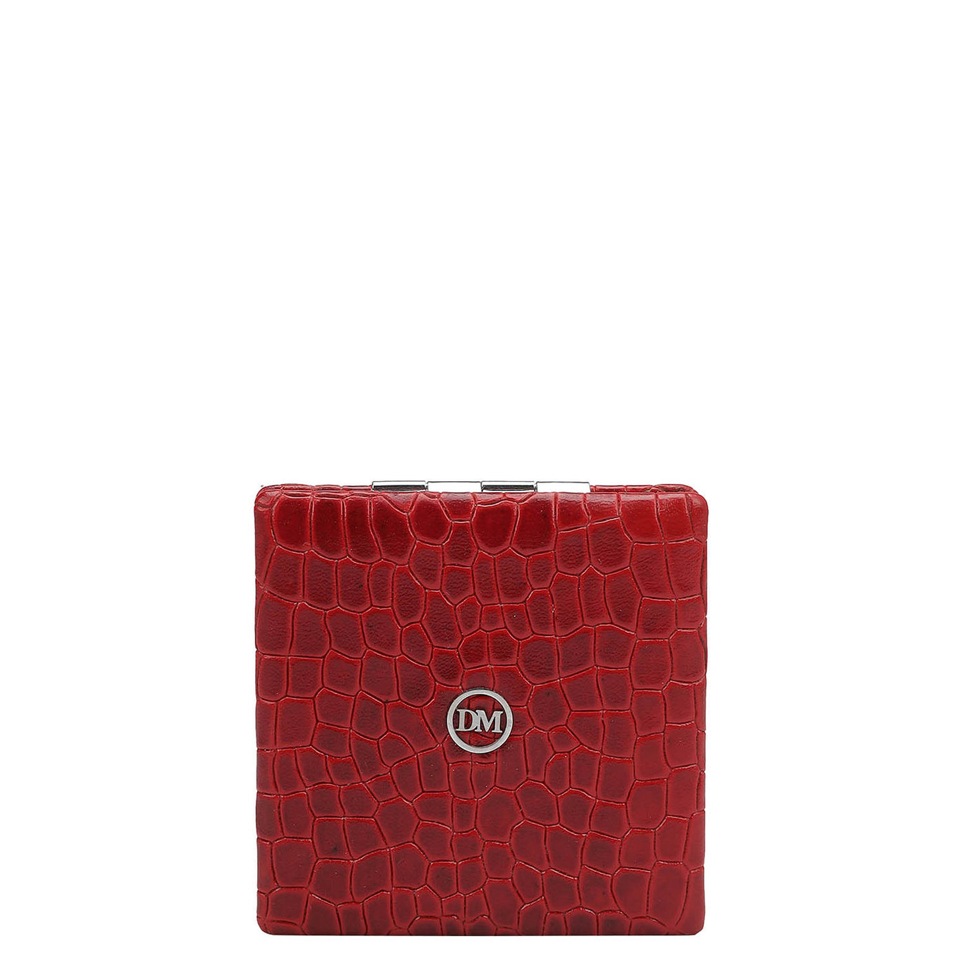 Croco Leather Leather Mirror - Red