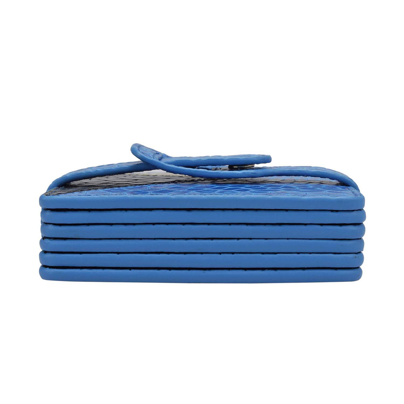 Croco Leather Coaster - Blue