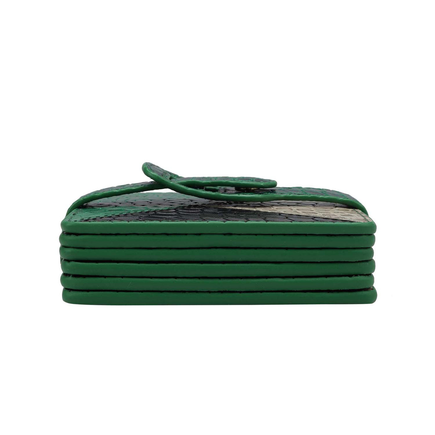 Croco Leather Coaster - Sea Weed