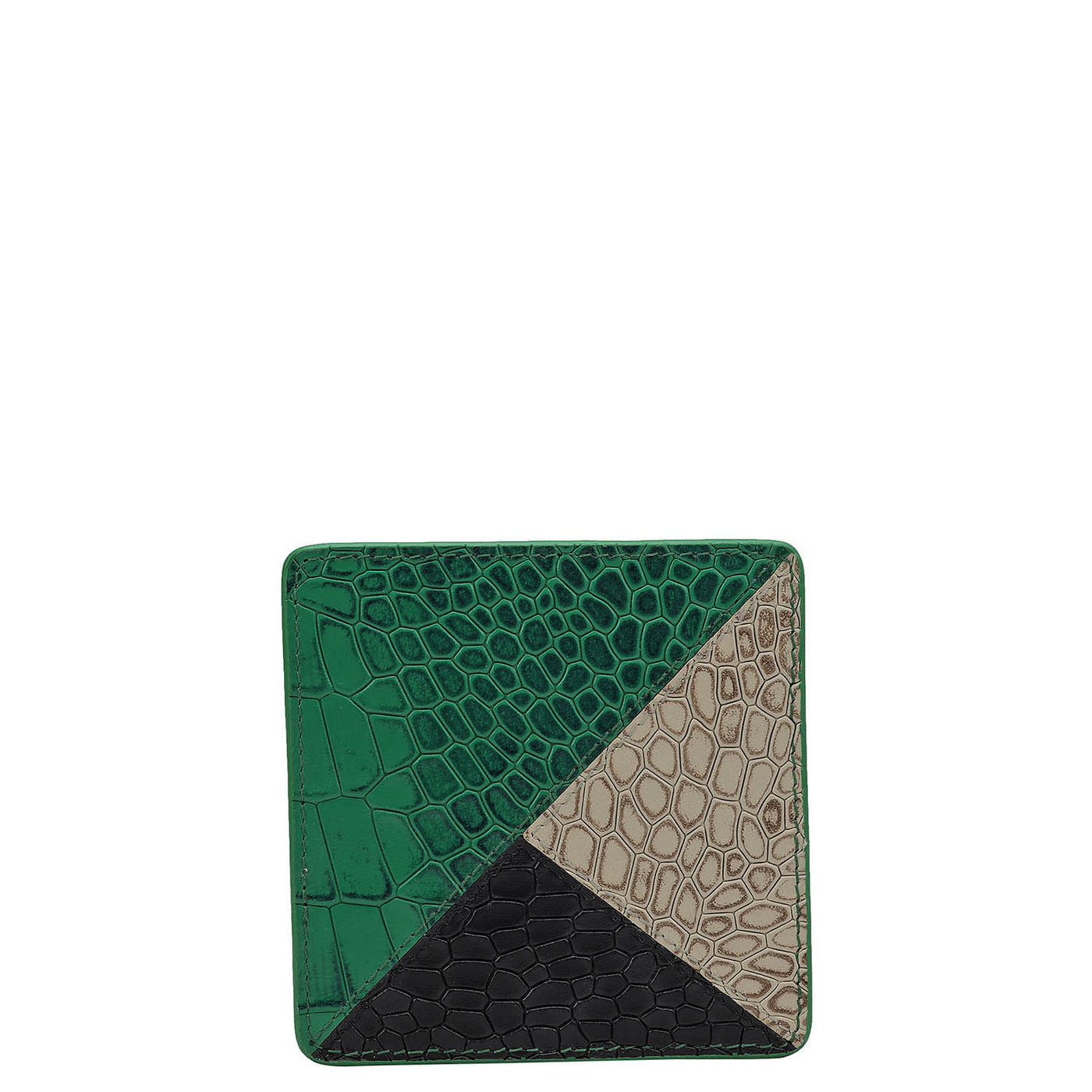 Croco Leather Coaster - Sea Weed