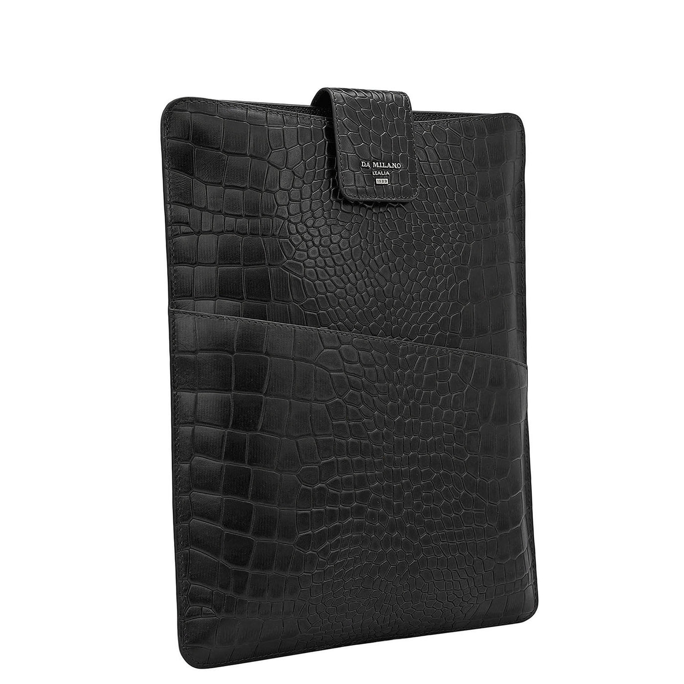 Croco Leather Folder - Black