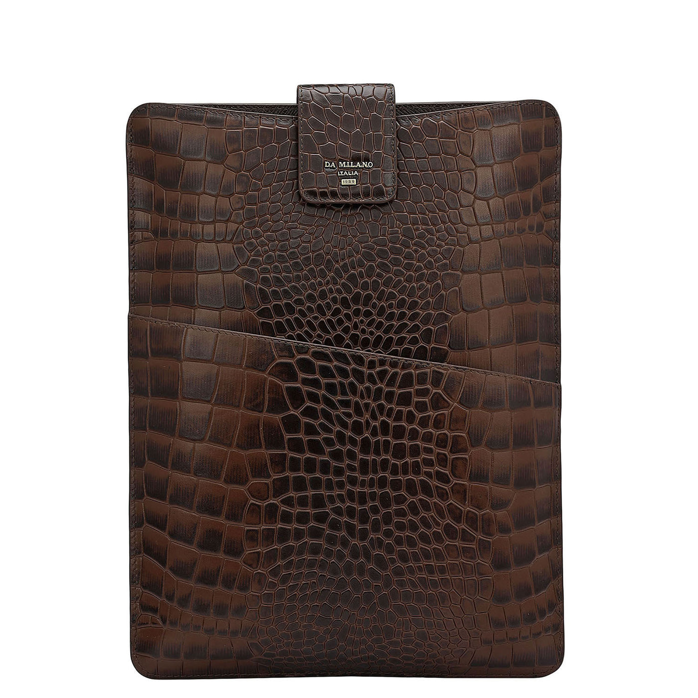 Croco Leather Folder - Brown