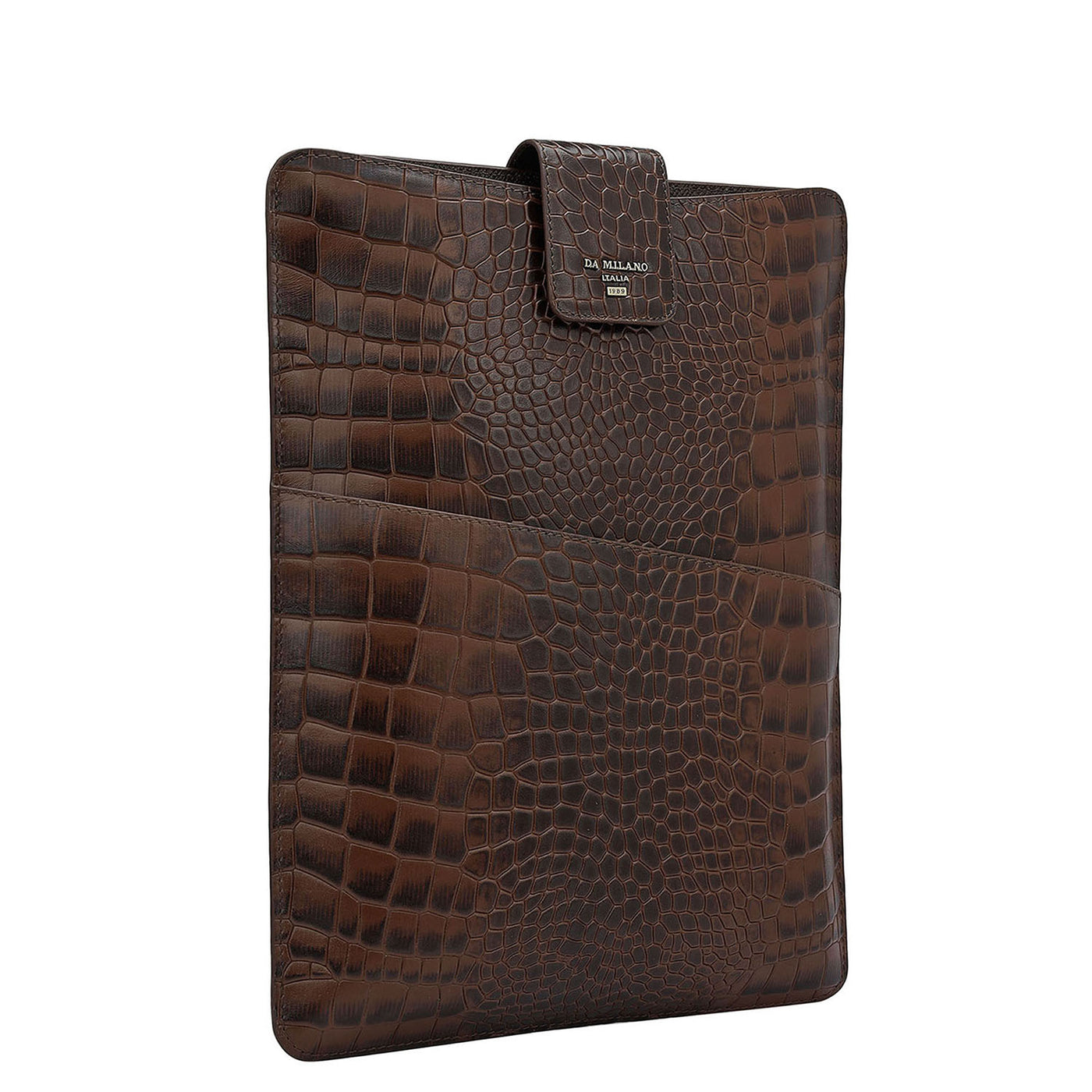 Croco Leather Folder - Brown