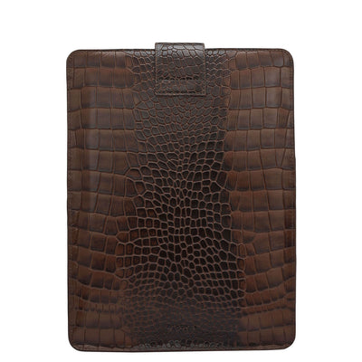 Croco Leather Folder - Brown