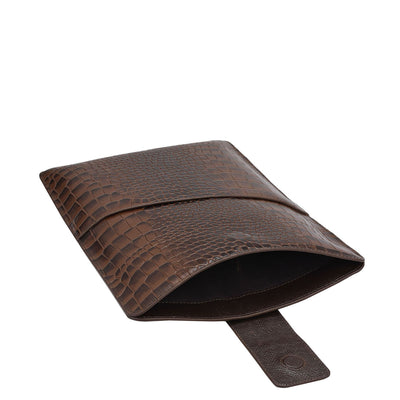 Croco Leather Folder - Brown