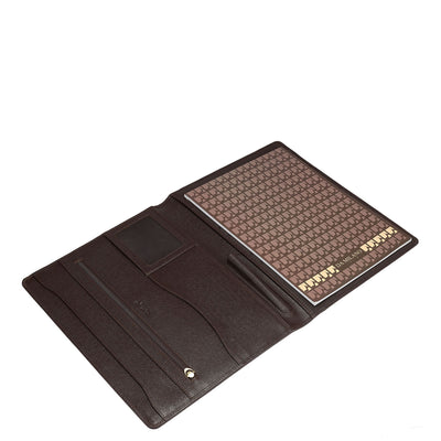 Croco Leather Folder - Brown