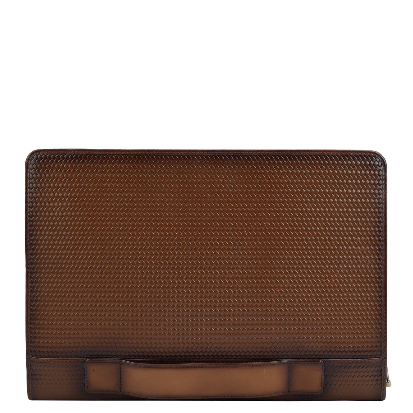 Mat Emboss Leather Folder - Cognac