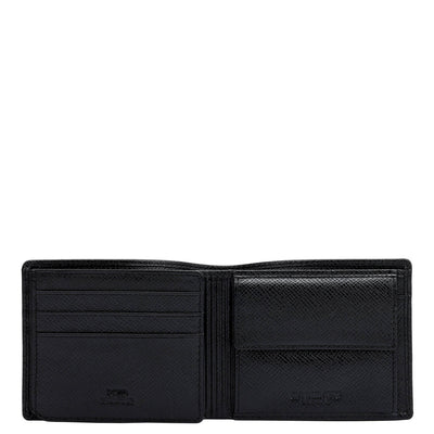 Black Saffiano Franzy Leather Mens Wallet & Belt Gift Set