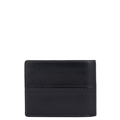 Black Plain Leather Mens Wallet & Belt Gift Set