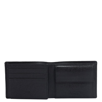 Black Saffiano Fish Leather Mens Wallet & Belt Gift Set