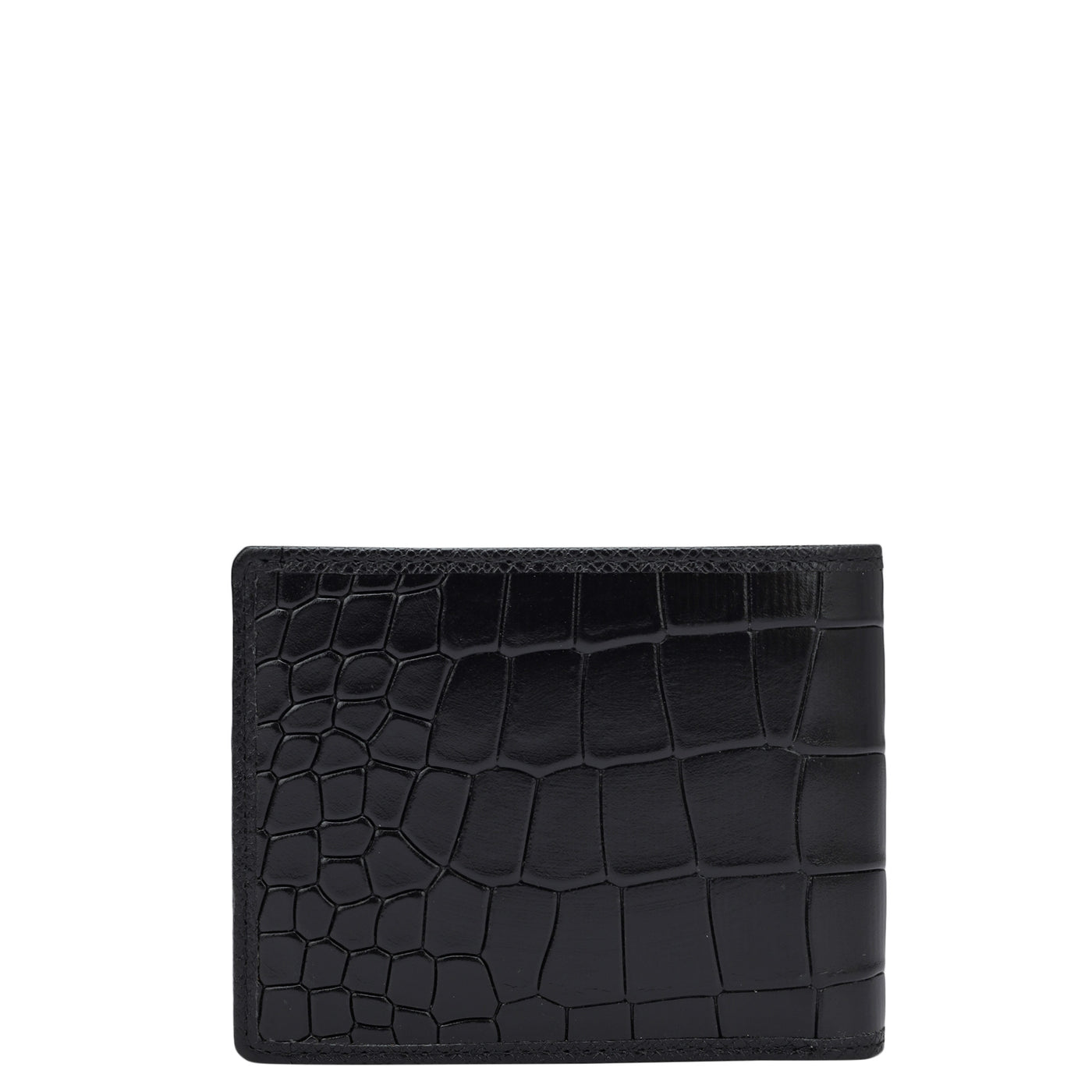 Black Croco Leather Mens Wallet & Belt Gift Set