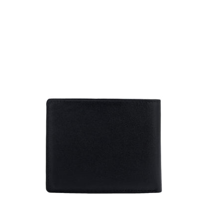 Black Plain Leather Mens Wallet & Belt Gift Set