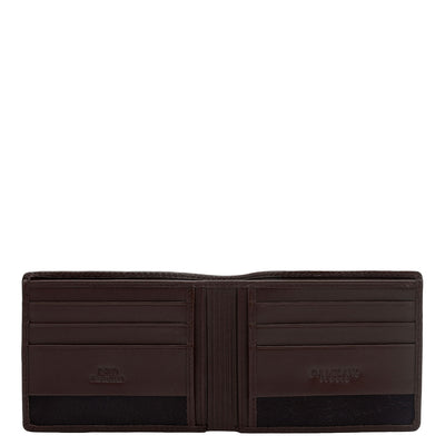 Brown Plain Leather Mens Wallet & Belt Gift Set