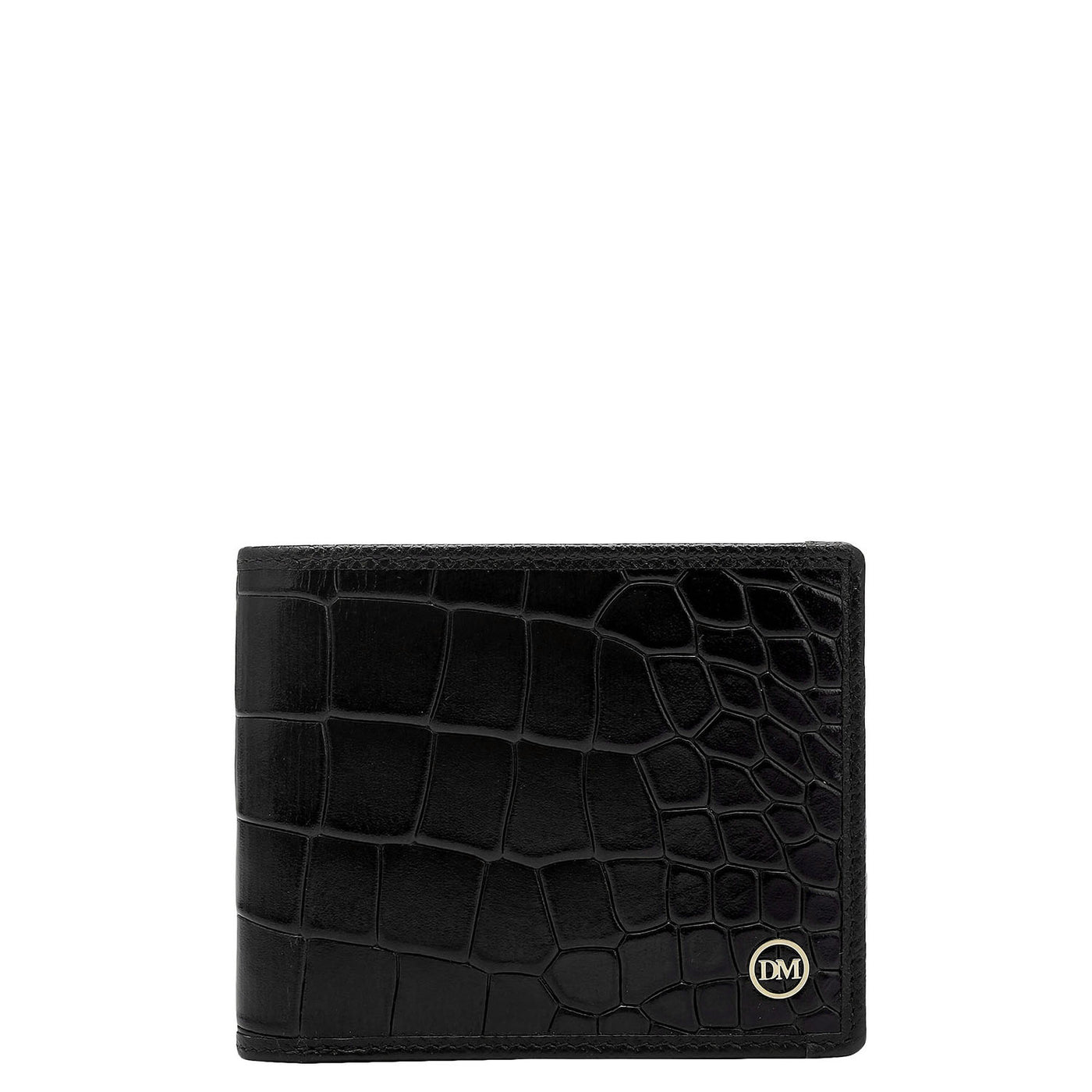 Black Croco Leather Mens Wallet & Belt Gift Set