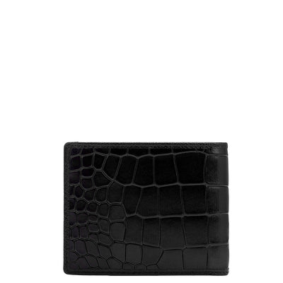 Black Croco Leather Mens Wallet & Belt Gift Set