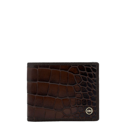 Brown Croco Leather Mens Wallet & Belt Gift Set