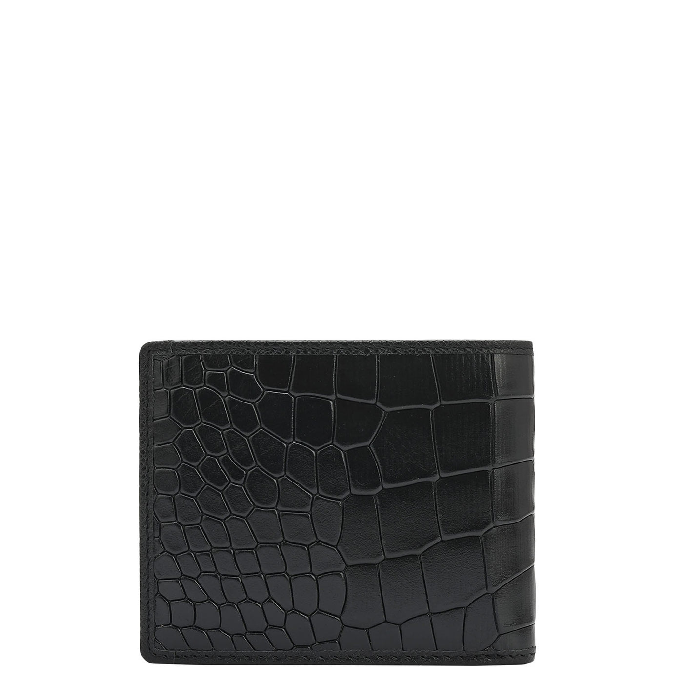 Black Croco Leather Mens Wallet & Belt Gift Set