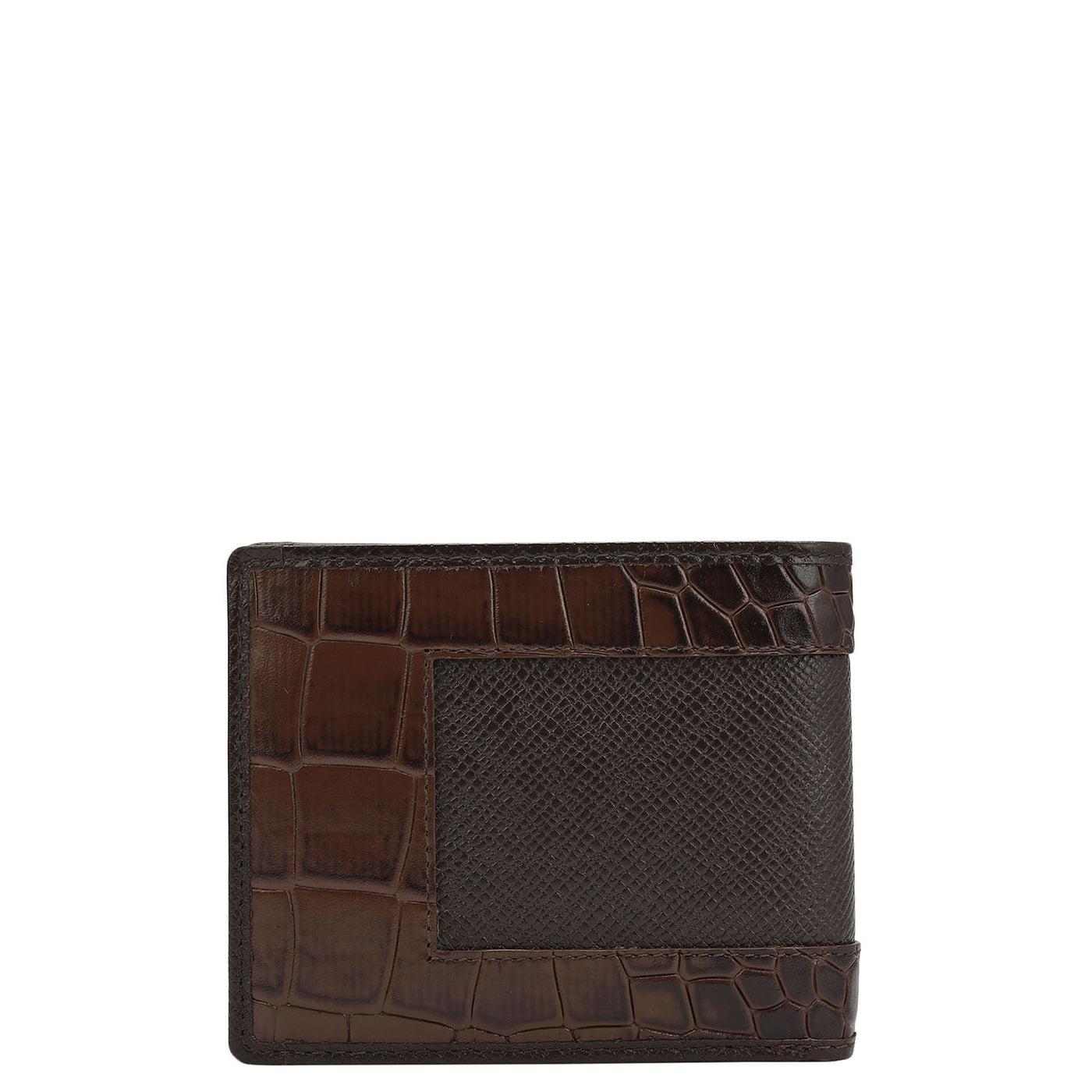 Brown Croco Franzy Leather Mens Wallet & Belt Gift Set