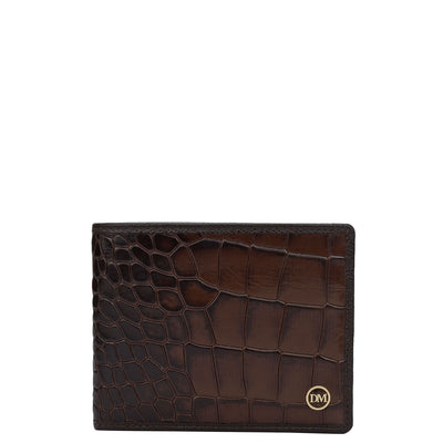 Brown Croco Leather Mens & Ladies Wallet Gift Set